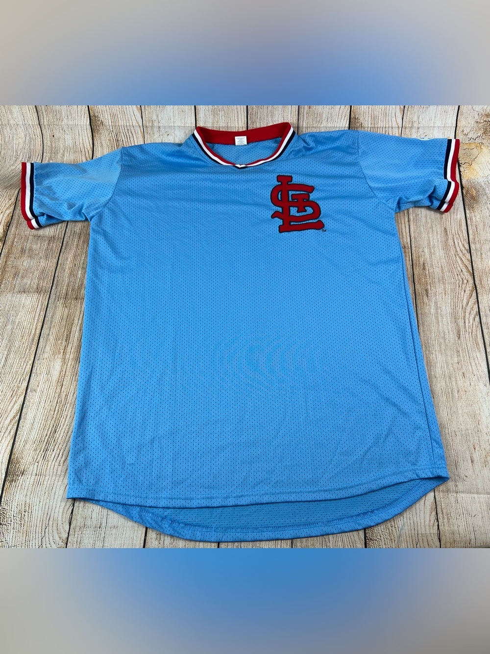 St Louis Cardinals Baseball Pullover Blue Mesh Jersey Size XL SGA